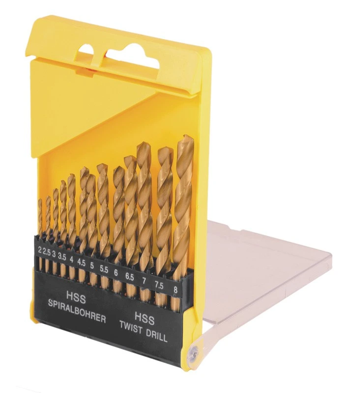 Набір свердл для металу MASTERTOOL 13 шт HSS ТИТАН 2-8 мм plastic box 11-0413