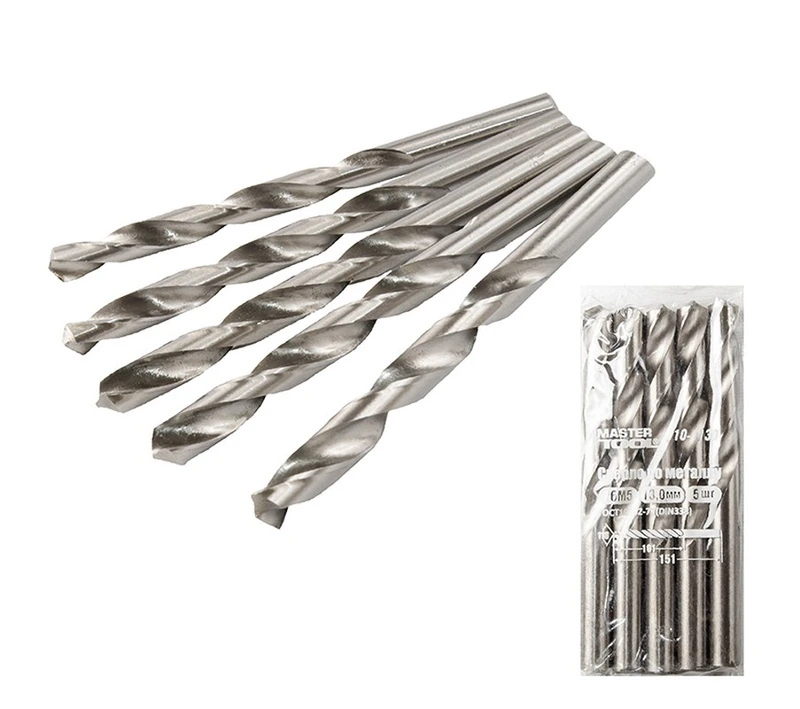 Свердло для металу MASTERTOOL HSS 13.0х151 мм WHITE 10-1130