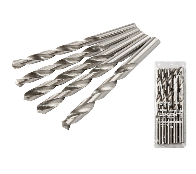 Свердло для металу MASTERTOOL HSS 9.5х125 мм WHITE 10-1095