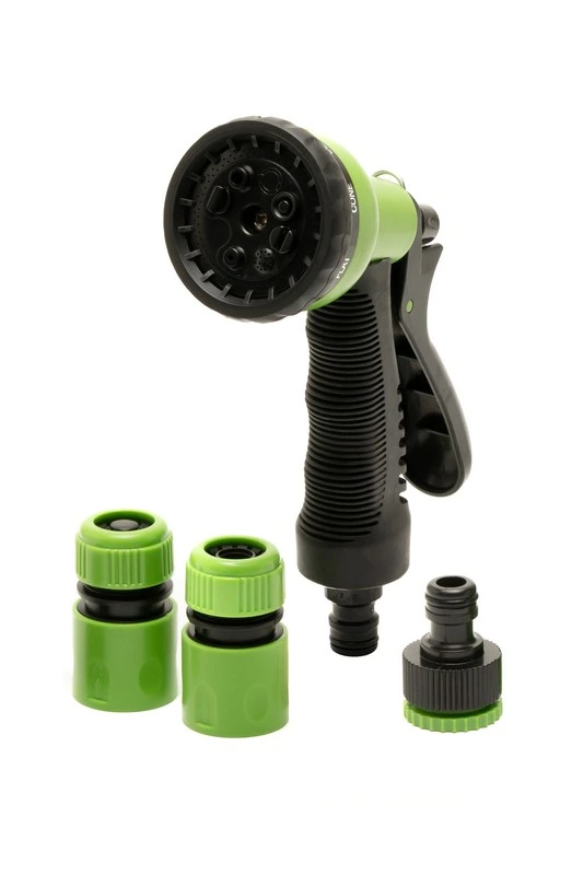 Набір для поливу MASTERTOOL SOFT LINE 4 шт (пістолет 8 режимів/адаптер ½" ВР-¾" ВР/конектор ½"/конектор ½" STOP) 92-9350 — MASTERTOOL