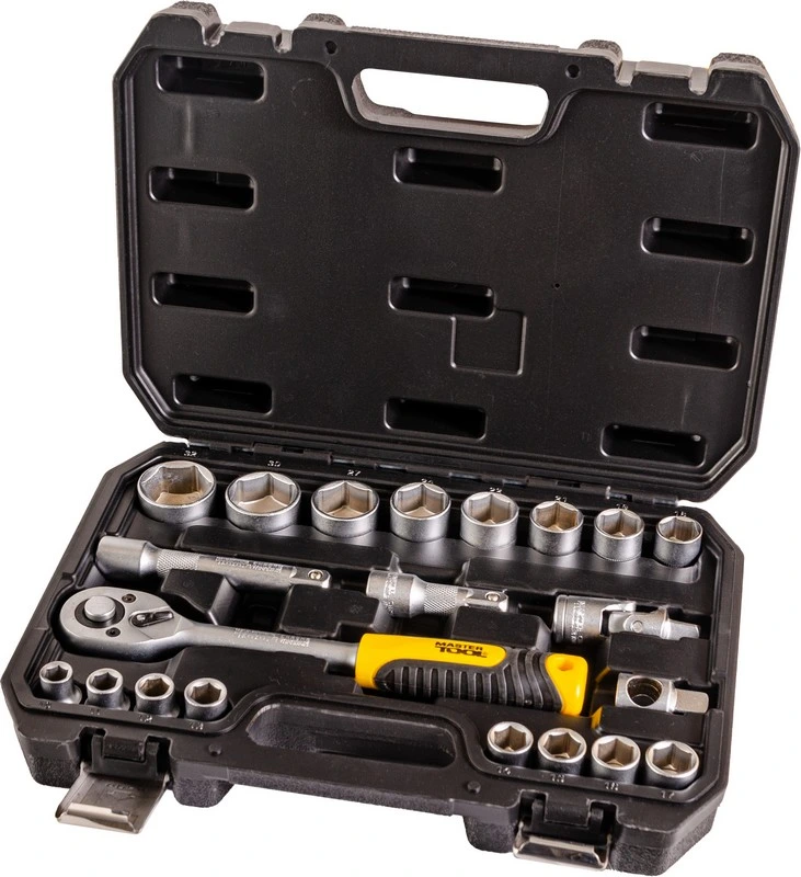 Набір головок 1/2" 10–32 мм, CrV, тріскачка 72Т, 21 шт MASTERTOOL 78-4021