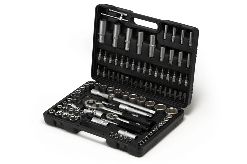 Набір головок 1/4" & 1/2" 4-14 мм / 10-32 мм CrV, тріскачка 24Т, 108 шт MASTERTOOL 78-7108