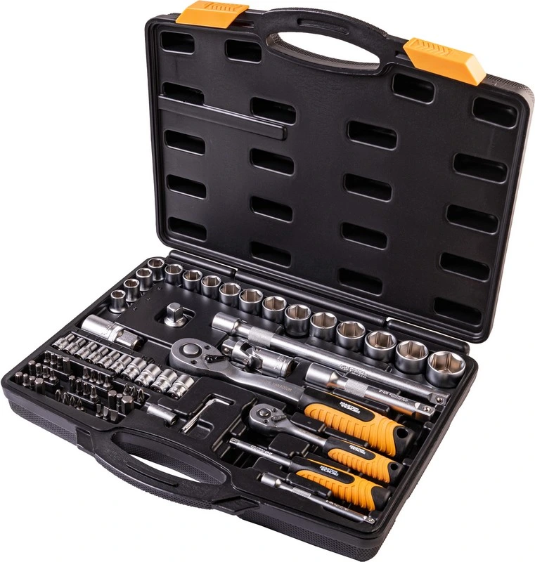Набір інструментів MASTERTOOL PROFI ¼"&½" 72 шт 4-13 мм 10-27 мм CrV50BV30 протиударний кейс 78-5072-PF