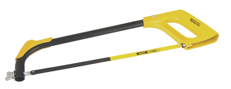 Ножівка по металу MASTERTOOL 250-300 мм із металевою ручкою ергономічна накладка flex полотно 12.5 мм 24TPI 14-2226 — MASTERTOOL