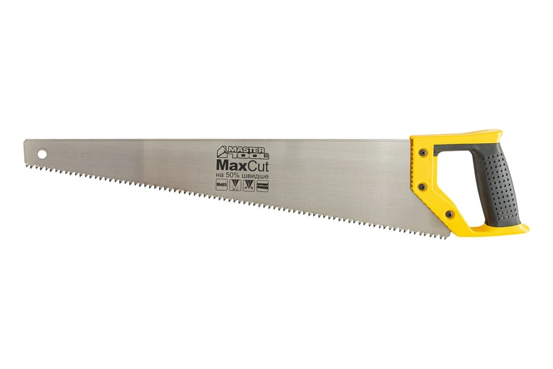 Ножівка столярна MASTERTOOL 4TPI MAX CUT 500 мм загартований зуб 2-D заточування поліроване 14-2650 — MASTERTOOL