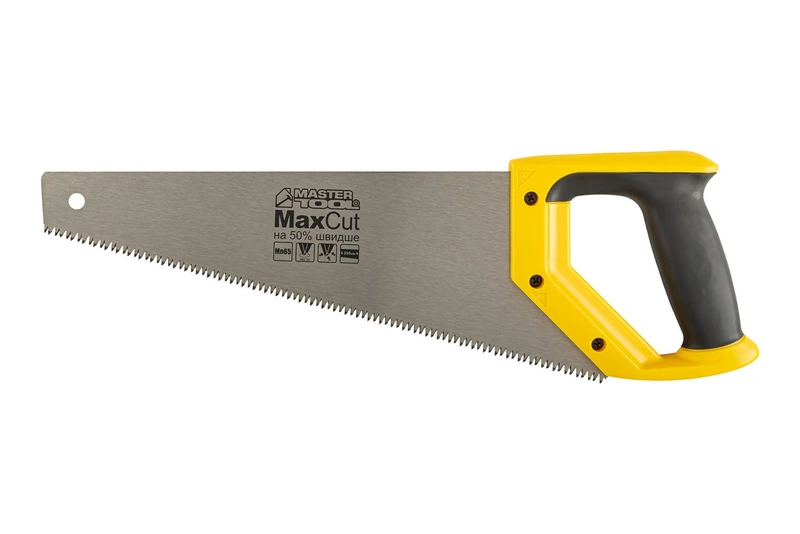 Ножівка столярна MASTERTOOL 7TPI MAX CUT 350 мм загартований зуб 3-D заточування поліроване 14-2035 — MASTERTOOL