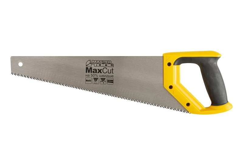 Ножівка столярна MASTERTOOL 7TPI MAX CUT 400 мм загартований зуб 3-D заточування поліроване 14-2040 — MASTERTOOL