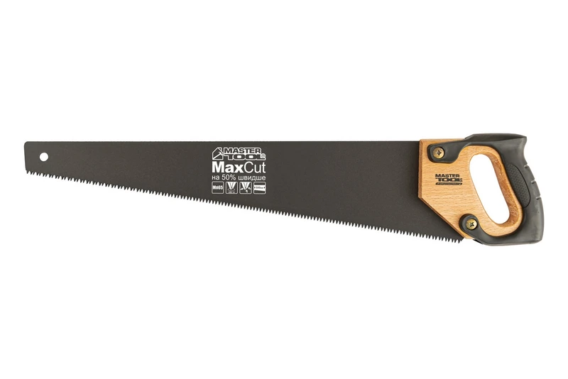 Ножівка столярна MASTERTOOL 7TPI MAX CUT тефлонове покриття 500 мм загартований зуб 3-D заточування 14-2350 — MASTERTOOL