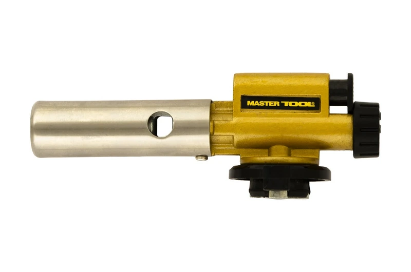Пальник для газового балона MASTERTOOL "Огниво" п'єзопідпал/керамічний захист Ø 22 мм/1300°С металевий корпус 44-5043