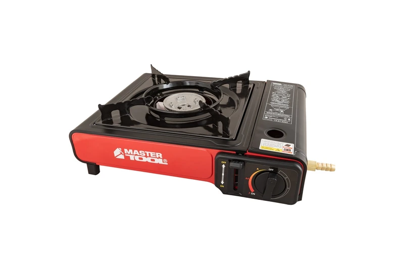 Плита портативна газова MASTERTOOL з п'єзопідпалом у пластиковому кейсі 2.4 кВт 145 г/год 42 Bar G30/G31 I3В/P(50) 44-5102