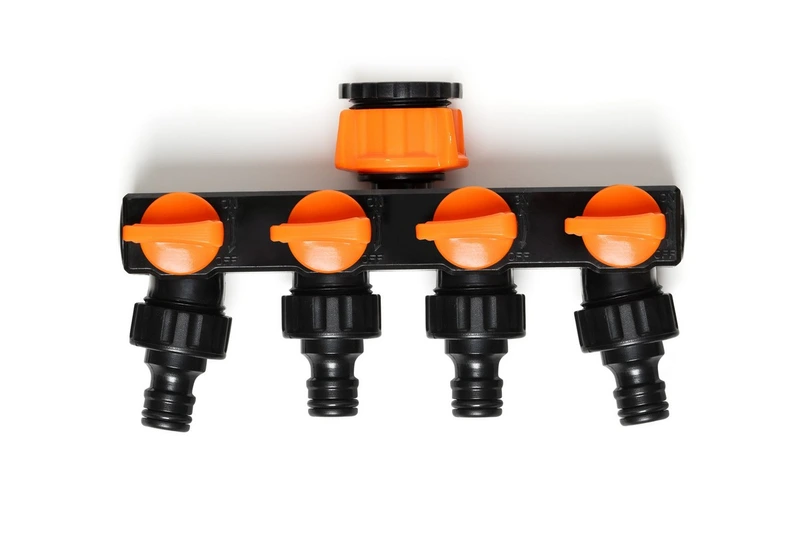 Розподільник чотирьохканальний MASTERTOOL з регулювальними вентилями ¾" - 1" ВР 92-9380 — MASTERTOOL