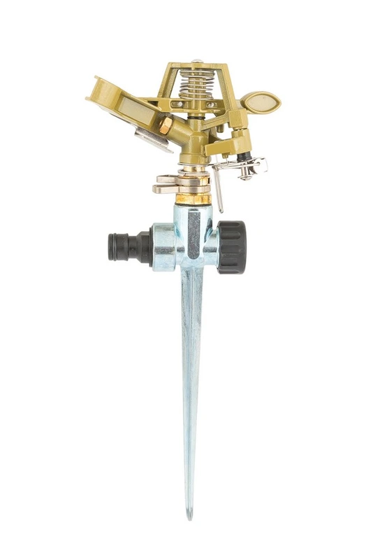 Зрошувач для поливу імпульсний MASTERTOOL ½" металевий 3 режими 16 м на ніжці 5.7-14.8 л/хв 92-9330