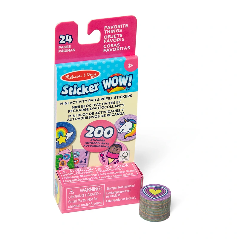Melissa & Doug. Sticker WOW: Набір з мініблокноту та запасних наліпок для штампу «Улюблені речі»