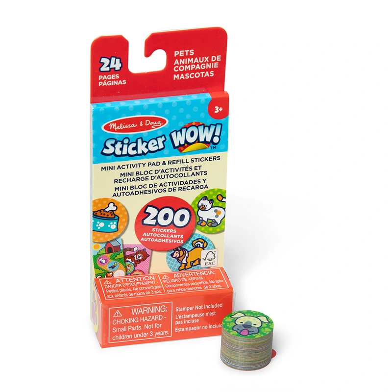 Melissa & Doug. Sticker WOW: Набір з мініблокноту та запасних наліпок для штампу «Улюбленці» — Melissa & Doug