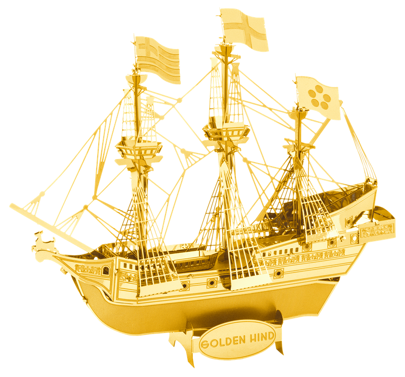 Металевий 3D конструктор "Корабель Golden Hind (золотий колір)", Metal Earth, MMS049G