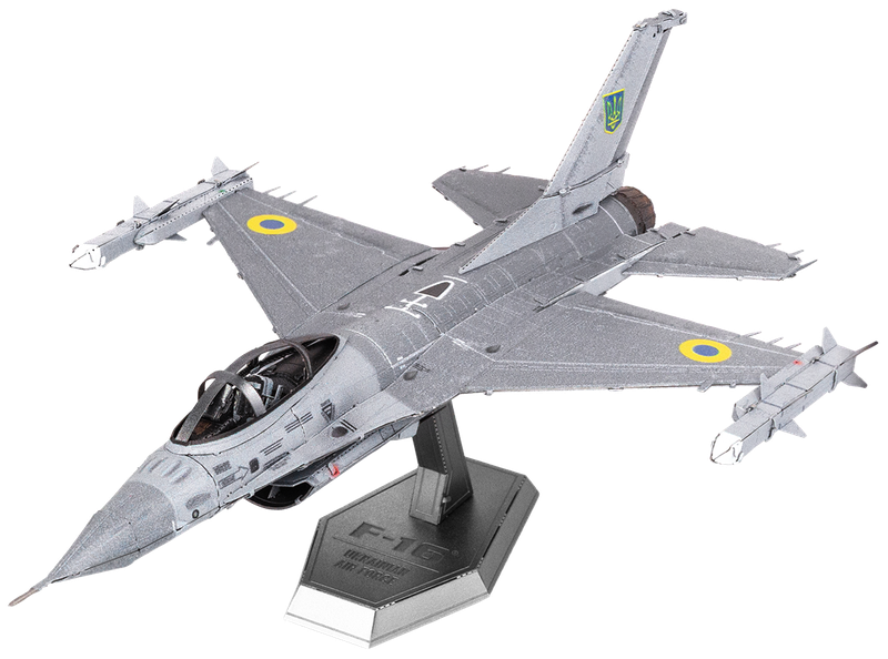 Металевий 3D конструктор "Винищувач F-16 Fighting Falcon на озброєнні Повітряних Сил України", Metal Earth, ME1046U