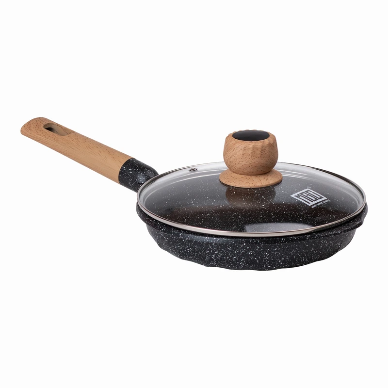 Мармурова алюмінієва сковорода з антипригарним покриттям Ø 22 см чорна MGC HP-4-422B — MGC