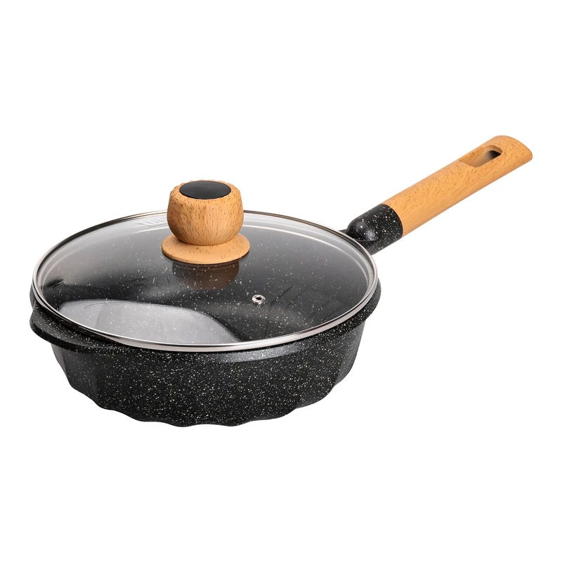 Алюмінієвий сотейник 2,7 л з мармуровим антипригарним покриттям Ø 24 см чорний HP-4-436B — MGC