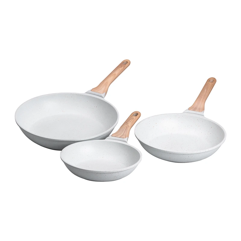 Набір алюмінієвих сковорідок з товстим дном із 3 предметів MGC, білий HP-4-410W — MGC