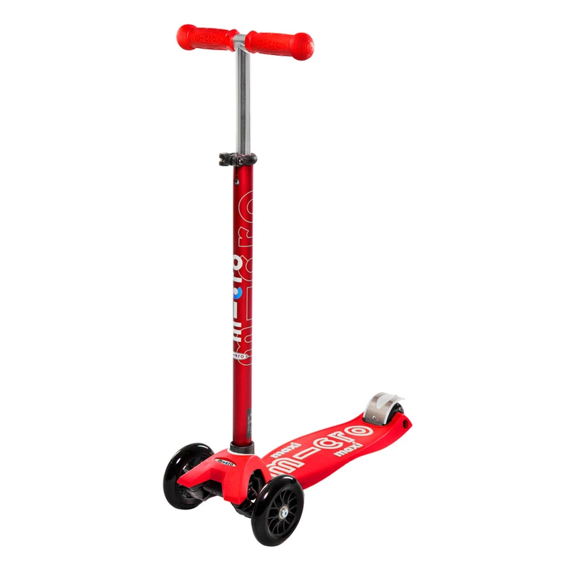 Самокат MICRO серії "Maxi Deluxe" - ЧЕРВОНИЙ (до 50 kg, триколісний) — Micro