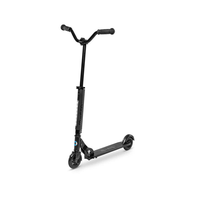 Самокат MICRO серії "Sprite Deluxe" – ЧОРНИЙ (до 100 kg, двоколісний, світло)