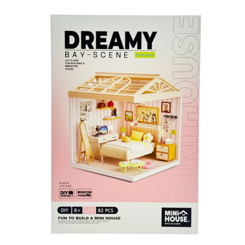 Конструктор-румбокс MINI HOUSE серії "Інтер'єр" – СПАЛЬНЯ (світло) — Mini House