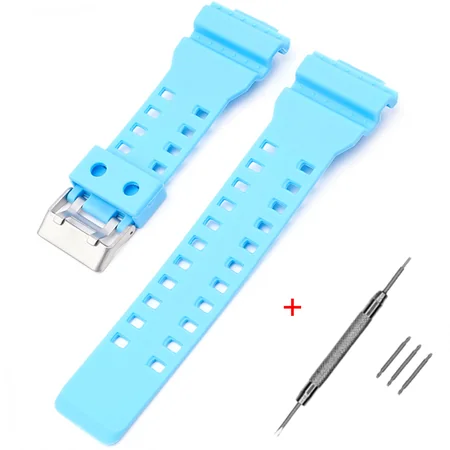 Ремінець для Casio G-Shock GA-100/110 Light Blue SI (1051-1080)