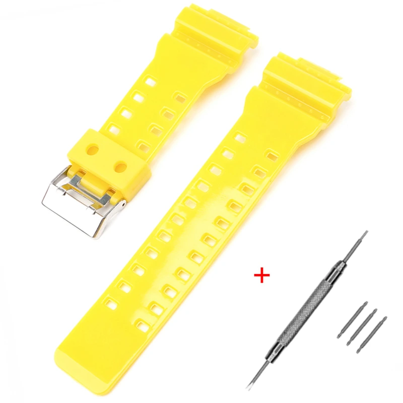 Ремінець для Casio G-Shock GA-100/110 Yellow-Glossy SI