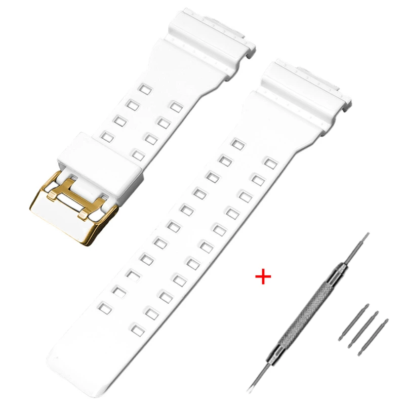 Ремінець для Casio G-Shock GA-100/110/120 White-Glossy GD