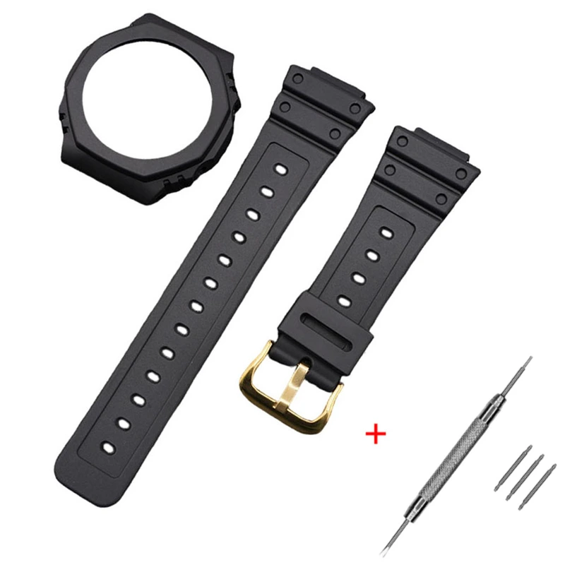 Ремінець + безель (рант) для Casio G-Shock GA-2100 Black GD