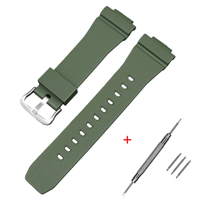 Ремінець для Casio G-Shock GM-2100 GA2100/2110 Army Green Silver