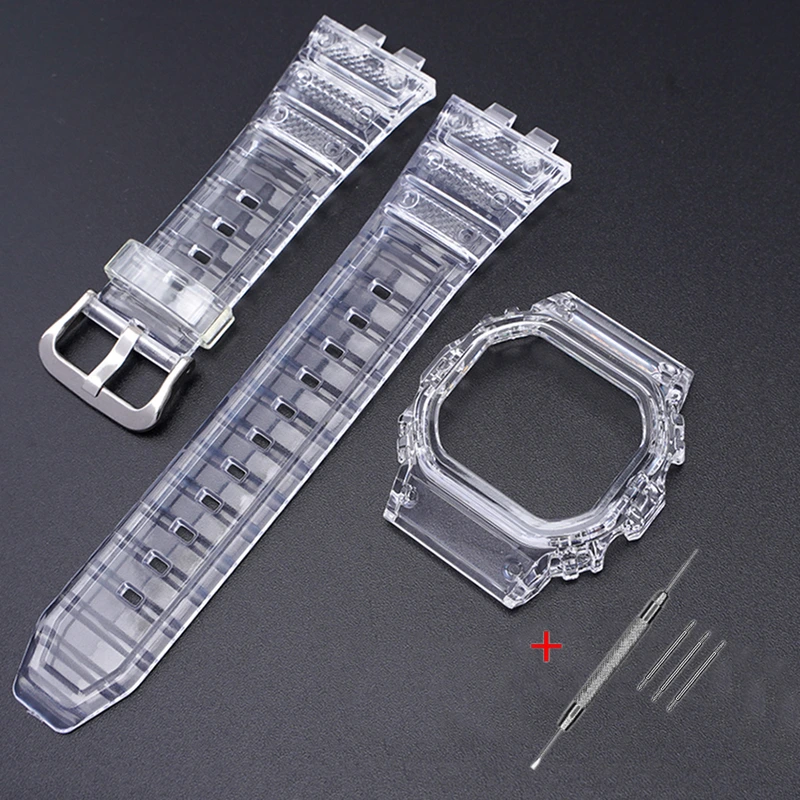 Ремінець + безель (рант) для Casio G-Shock GMW-B5000 Transp SI