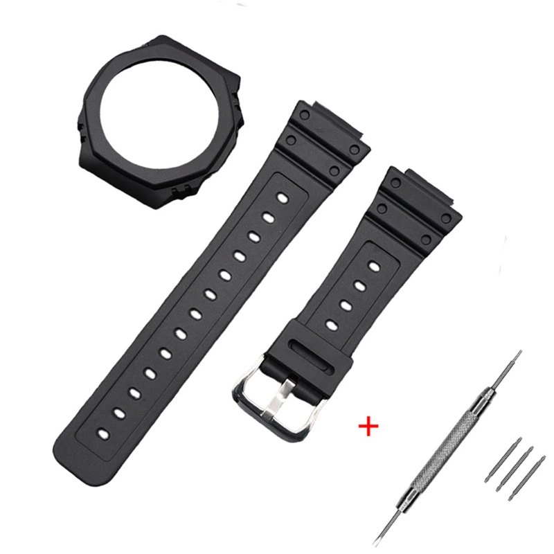 Ремінець + безель (рант) для Casio G-Shock GA-2100 Black SI