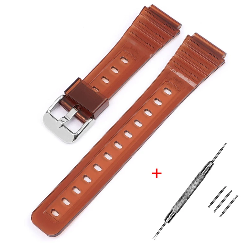 Ремінець Casio accessories для F-91W Jelly Brown SI, полімерний коричневий (1051-0928)