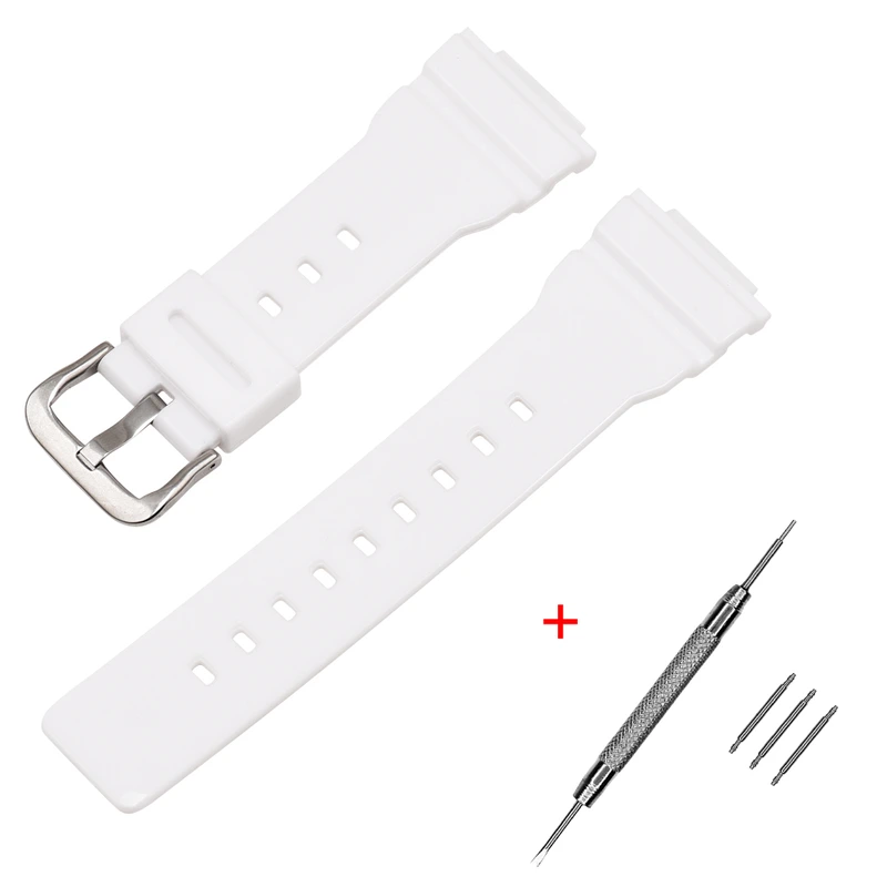Ремінець для годинника Casio G-Shock DW-5600 White-Glossy SI білий поліуретановий