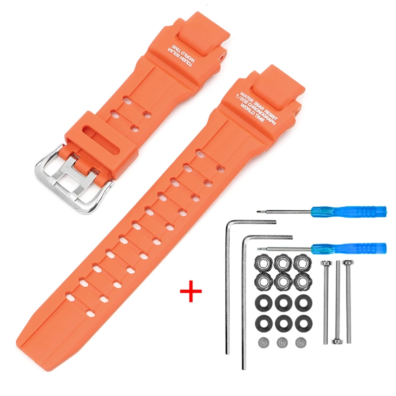 Ремінець для Casio G-Shock GA-1000 Orange SI помаранчевий полімерний (1051-1118)