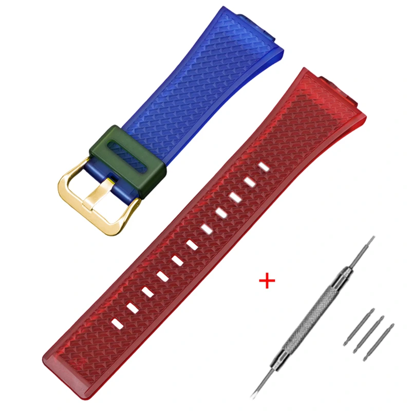 Ремінець для Casio G-Shock GA-100/110 Transl-Red-Blue GD — Modfit