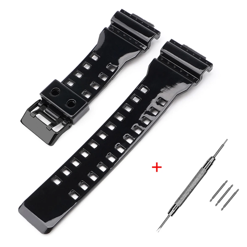 Ремінець для Casio G-Shock GA-100/110/120 Black-Glossy BK