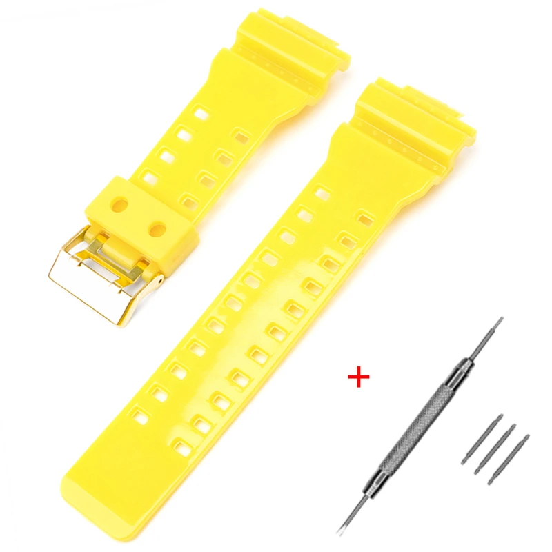 Ремінець для Casio G-Shock GA-100/110/120 Yellow-Glossy GD — Modfit
