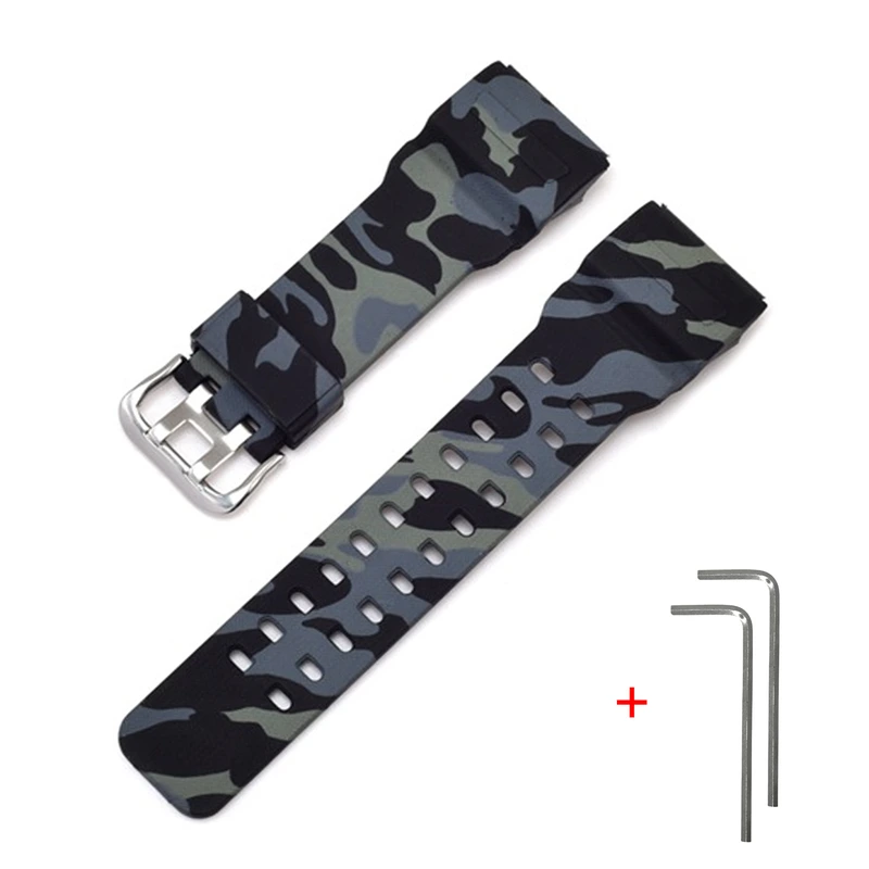 Ремінець для Casio G-Shock GG-1000/GWG-100/GSG-100 Camo Black SI (1051-0895) поліуретановий