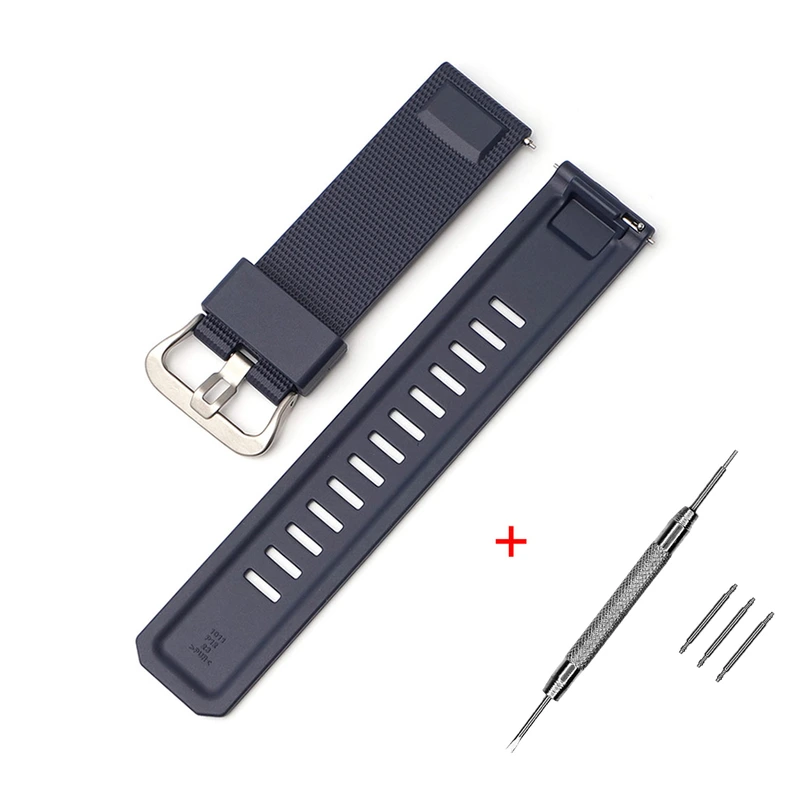 Ремінець для Casio Pro Trek PRW-6900Y Dark Blue SI полімерний темно-синій (1051-1192)