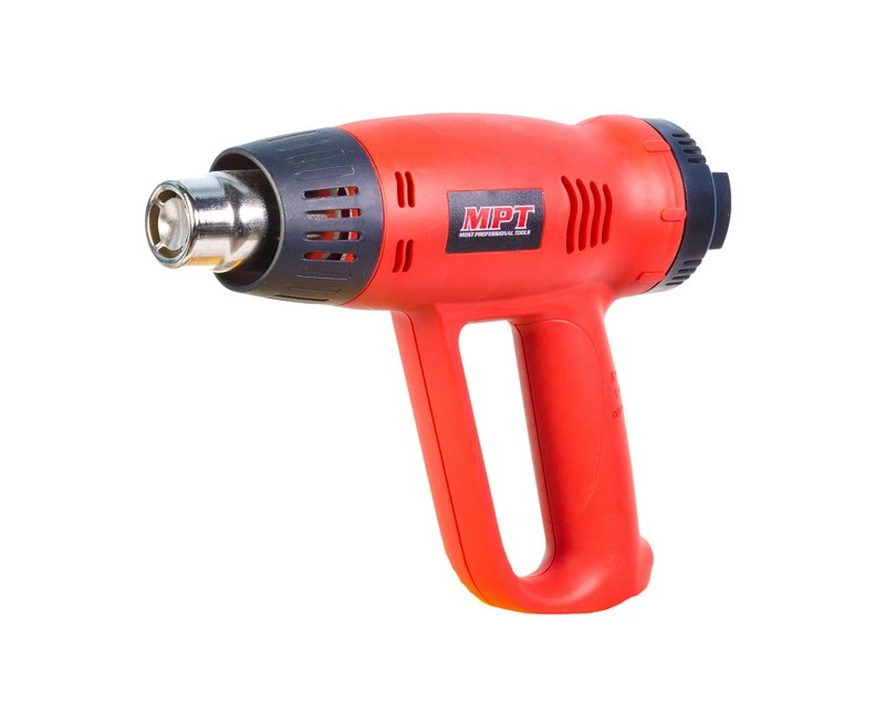 Фен промисловий MPT PROFI 2000 Вт 60-630°С 300-500 л/хв насадки 2 шт MHG2005V — MPT