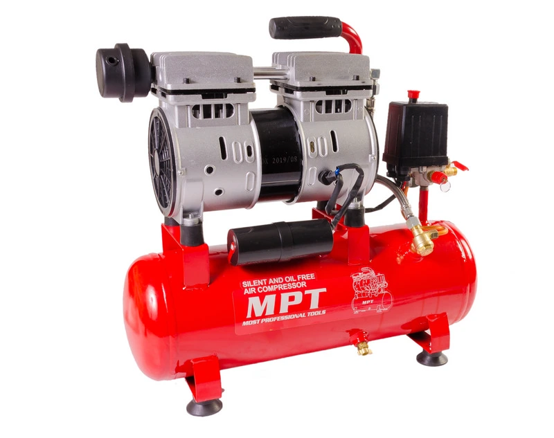 Компресор безшумний MPT PROFI OIL FREE 10 л 600 Вт 1450 об/хв 7 атм мідна обмотка MAC60103S — MPT