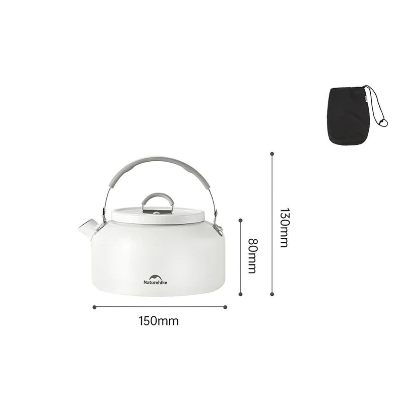 Чайник з керамічним антипригарним покриттям Naturehike CNK2450CF013 0,8 л, алюміній, білий — Naturehike