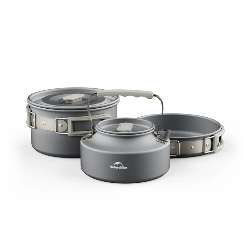 Набір посуду (каструля, сковорідка, чайник) Naturehike CNK2450CF010, алюміній