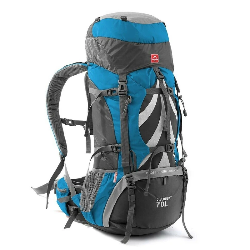 Рюкзак туристичний Naturehike NH70B070-B, 70 л + 5 л, блакитний — Naturehike