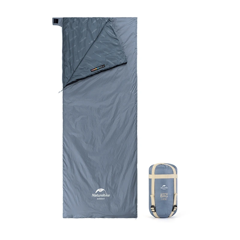Спальник надлегкий Naturehike Ultralight LW180 NH21MSD09 правий, (15°C), p-p M, сіро-синій — Naturehike