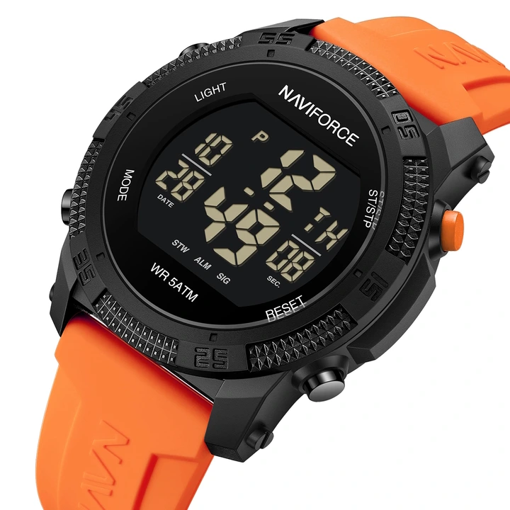 Чоловічий спортивний водостійкий тактичний годинник Naviforce Europe Orange