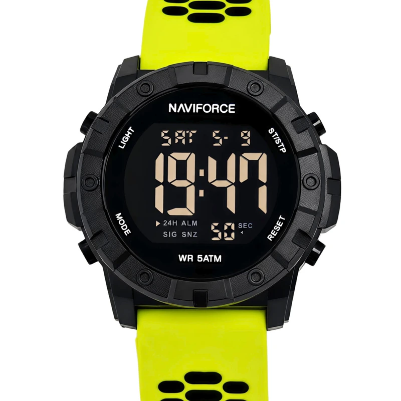 Чоловічий водостійкий спортивний тактичний годинник Naviforce Professional Brutal Green, 2 ремінці
