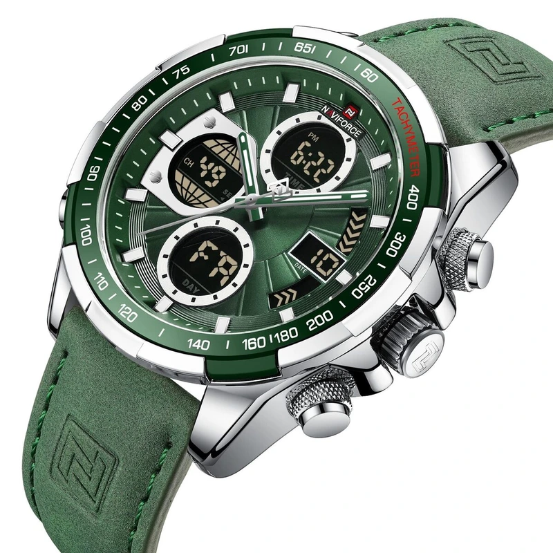 Чоловічий спортивний тактичний годинник Naviforce Fly ArmyGreen — Naviforce